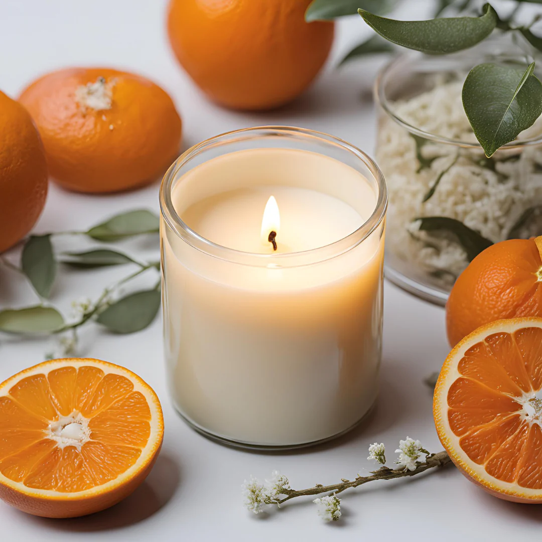 naori-natural-soy-wax-candle-with-tangerine-orange tangerine blast candle, vela de mandarina