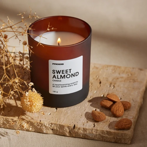 v1250718_prozis_sweet-almond-scented-candle-180-g_newin sweet almond oil candle, floral almond candle, mallorcan candle